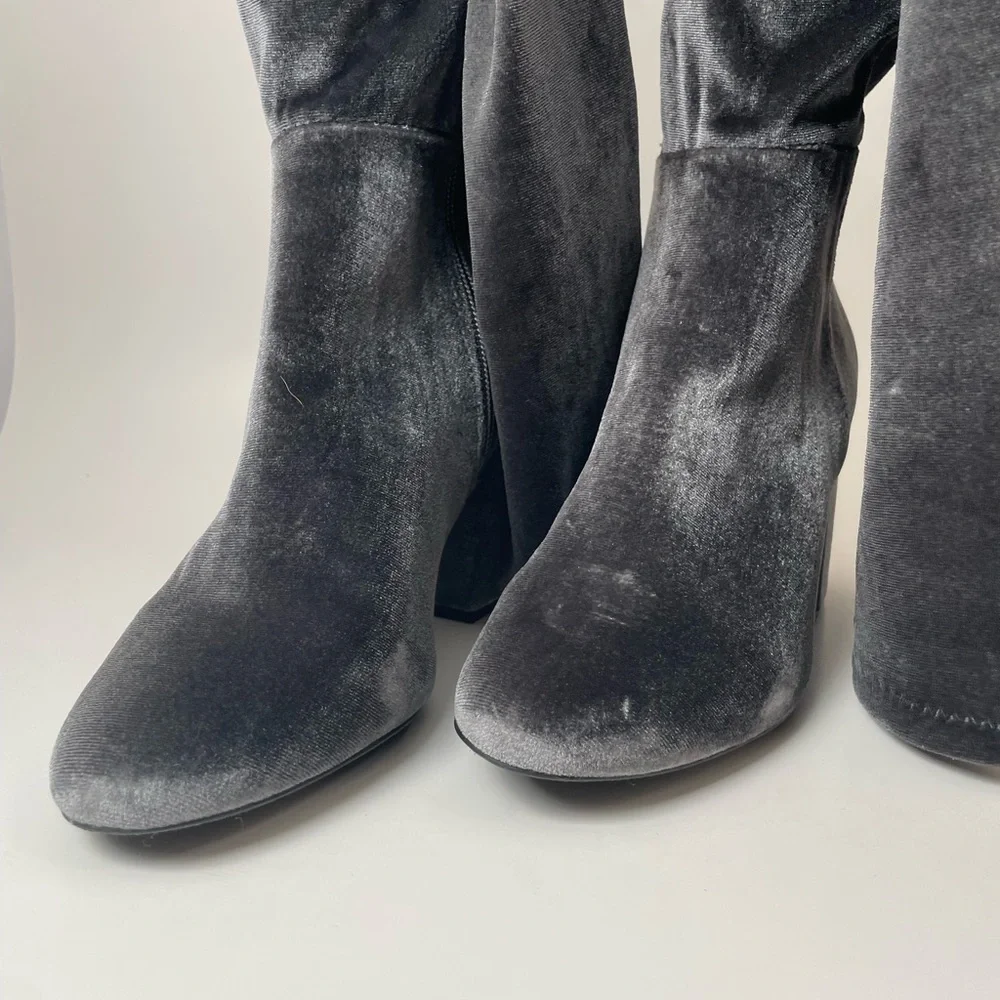 Aldo Black Velvet Knee-High Boots Size 7